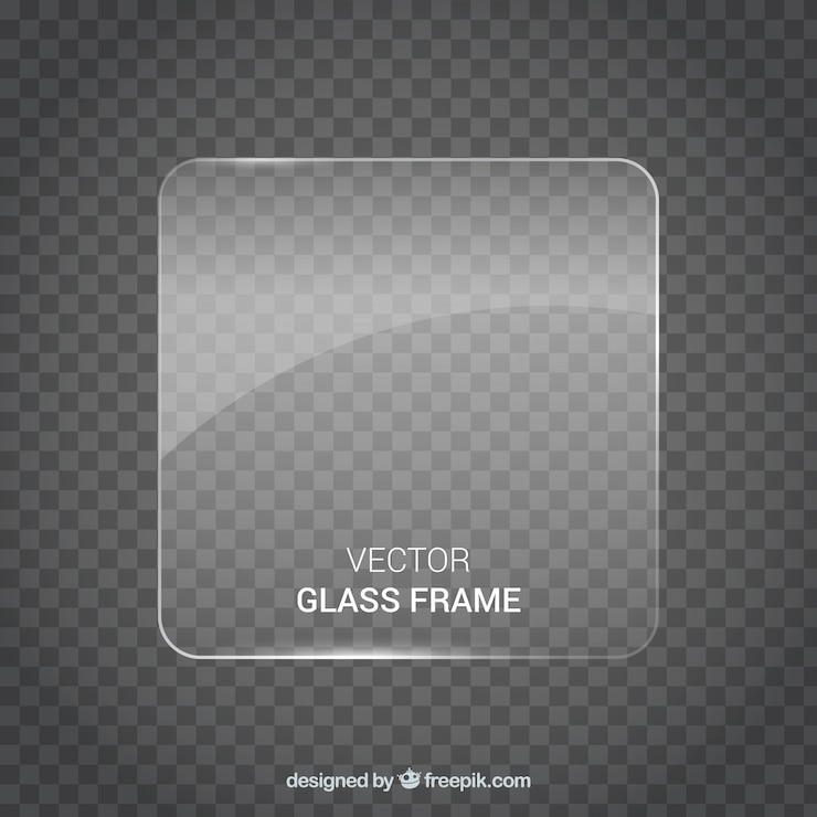 Vector Gratis bingkai kaca berbentuk persegi dalam gaya realistis