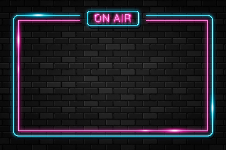 Vector Gratis bingkai neon saat mengudara