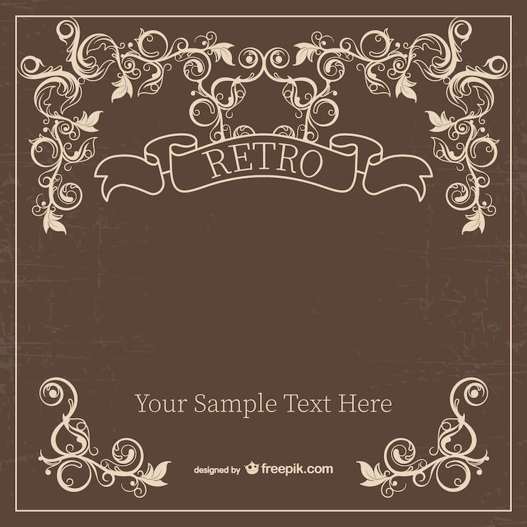 Vector Gratis bingkai ornamen retro