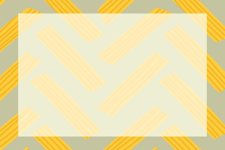 Vector Gratis bingkai pasta penne lucu vektor dalam pola makanan doodle bentuk persegi panjang