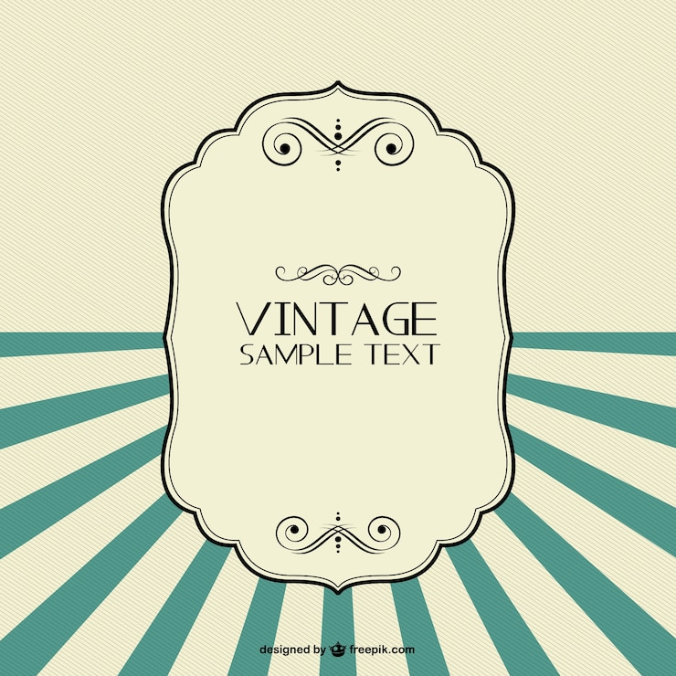 Vector Gratis bingkai vintage dengan sunburst turquoise