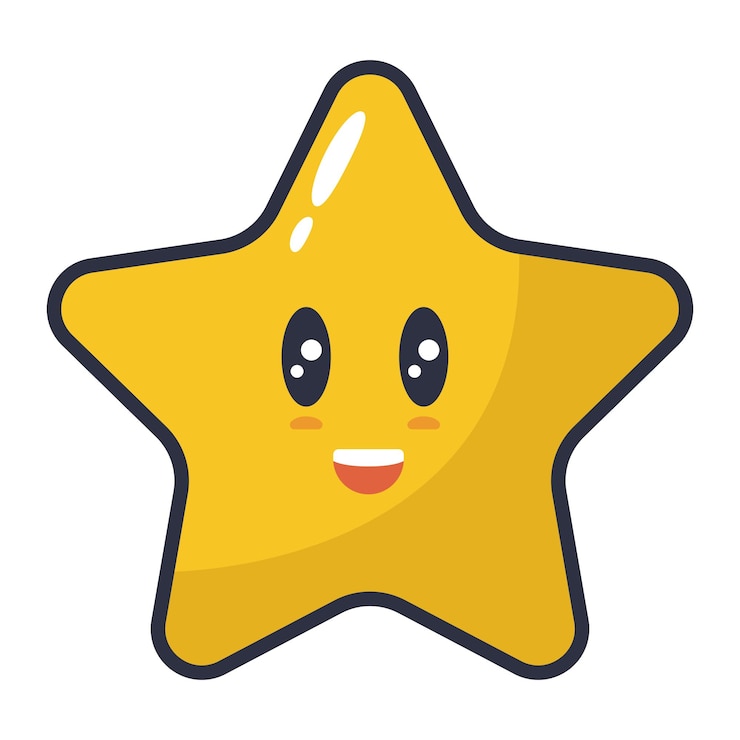 Vector Gratis bintang wajah smley gaya kartun