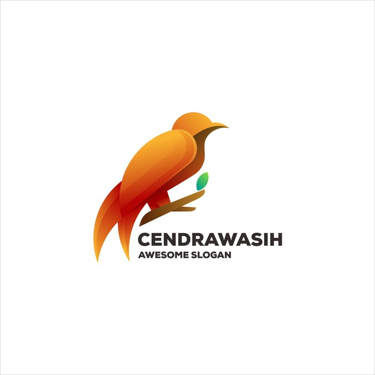 Vector Gratis bird gradient mascot illustration logo design
