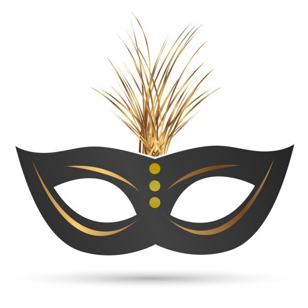 Vector Gratis black and gold carnival mask