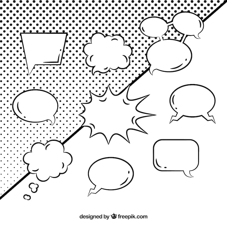 Vector Gratis black and white speech bubble collection