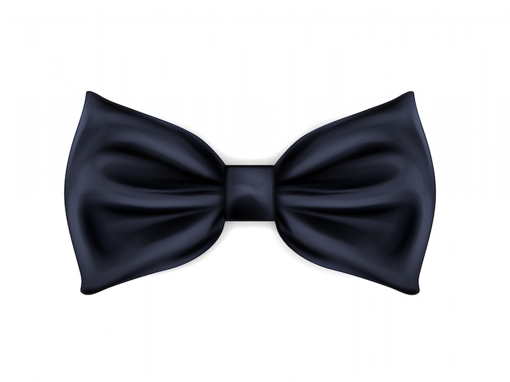 Vector Gratis black bow tie realistic icon isolated on white background.