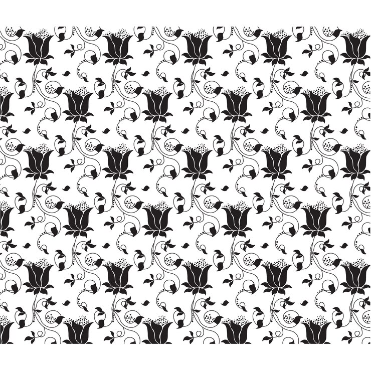 Vector Gratis black flowers on white background