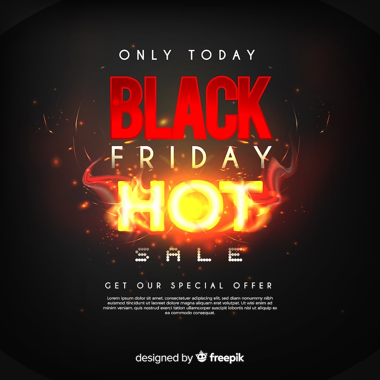 Vector Gratis black friday concept with realistic background
