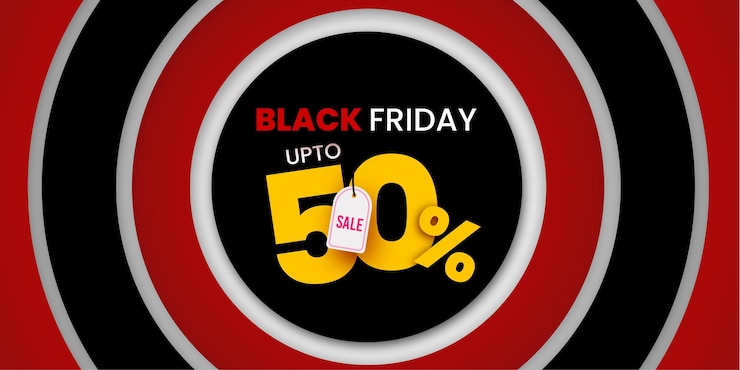 Vector Gratis black friday sale banner in red &amp; black for social media and business purpose free vector