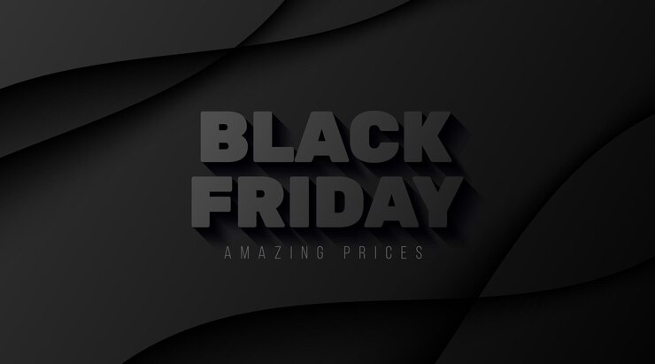 Vector Gratis black friday sale banner template with total black look