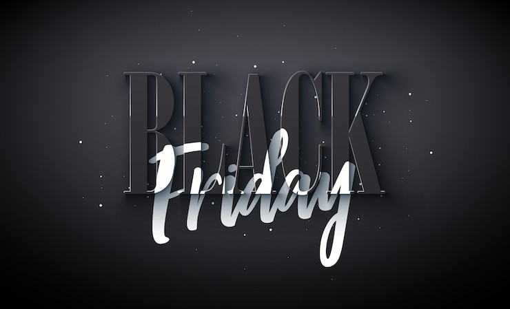 Vector Gratis black friday sale illustration with outstanding 3d lettering on dark background