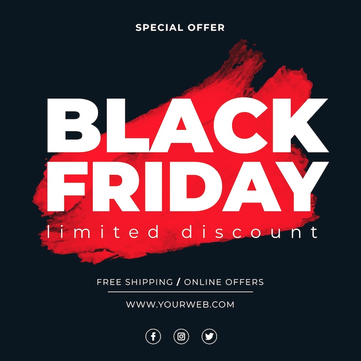 Vector Gratis black friday sale with red stain