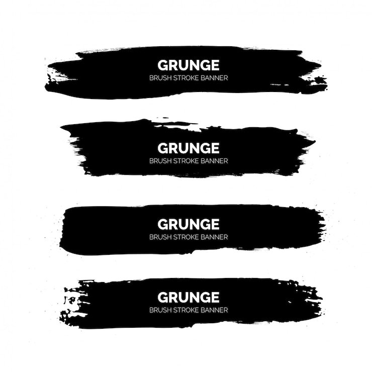 Vector Gratis black grunge brush stroke banners template