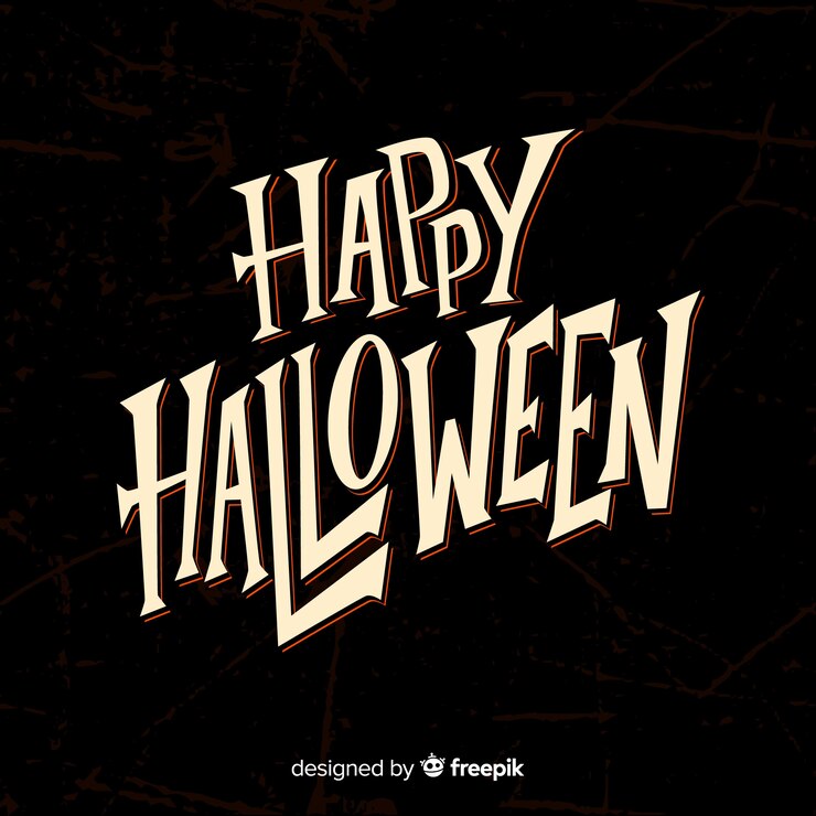 Vector Gratis black happy halloween lettering