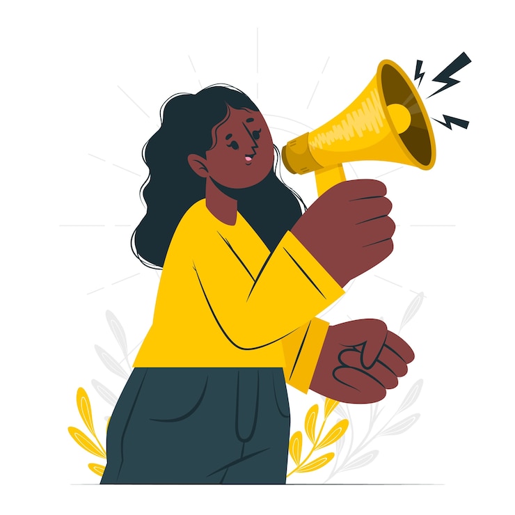 Vector Gratis black people holding megaphone concept
