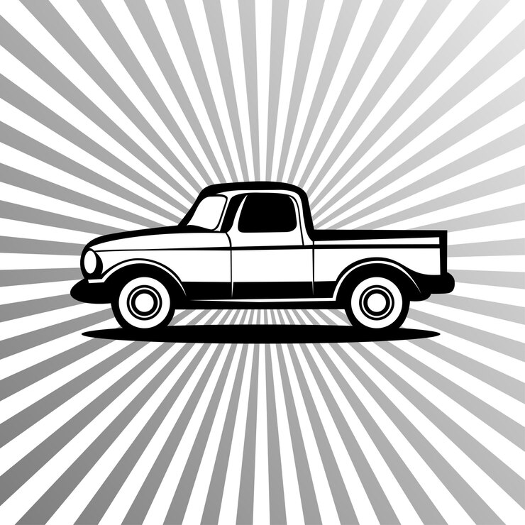 Vector Gratis black silhouette truck logo