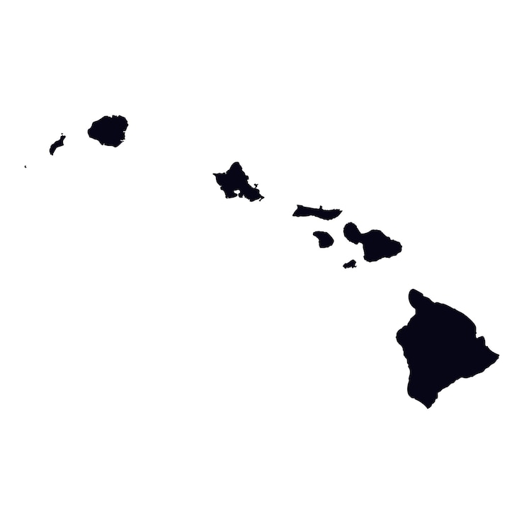 Vector Gratis black vector map of hawaii state isolated on white