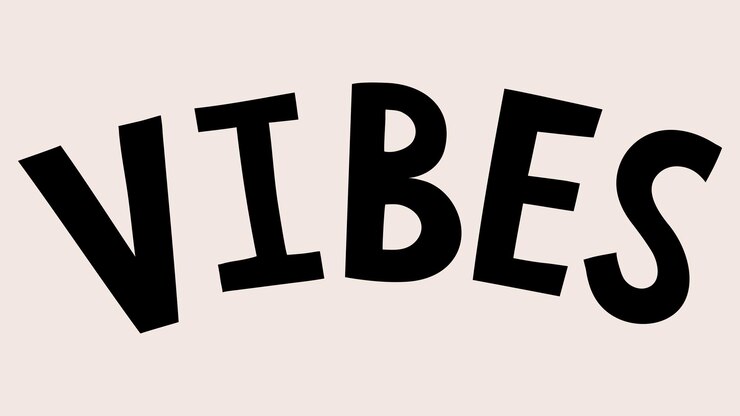 Vector Gratis black vibes doodle typography on beige background vector