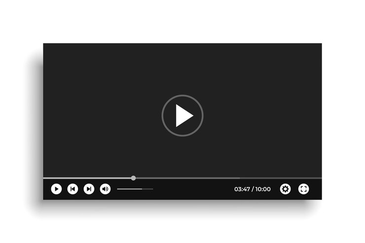 Vector Gratis black video player template mockup design