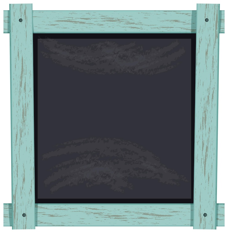 Vector Gratis blackboard with pastel wood frame