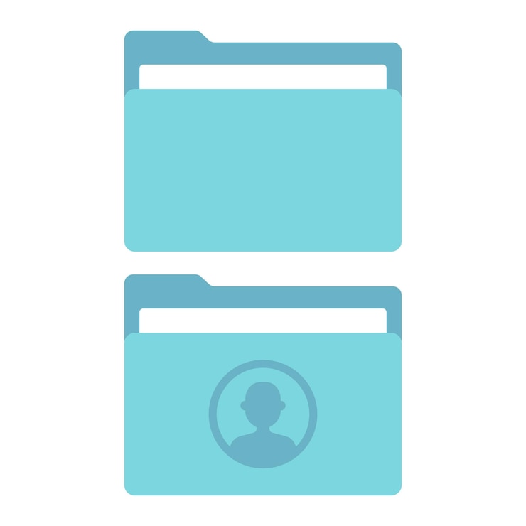 Vector Gratis blank folder and user folder
