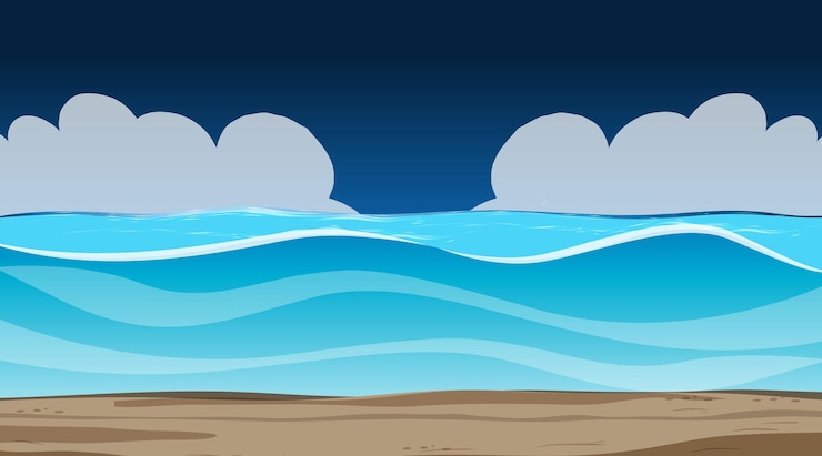 Vector Gratis blank sky at night scene with blank flood landscape