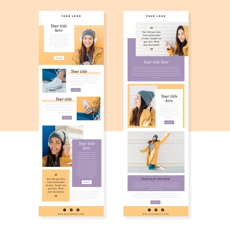 Vector Gratis blogger email newsletter template