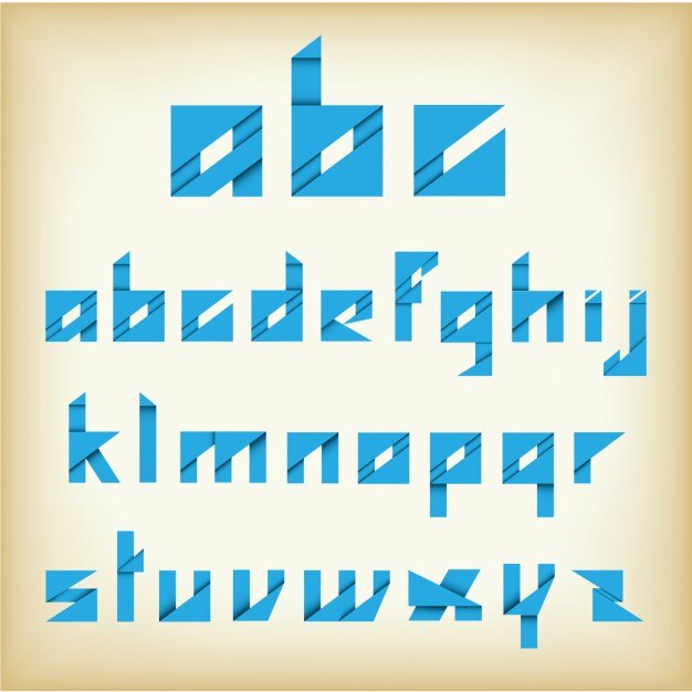 Vector Gratis blue abstract alphabet