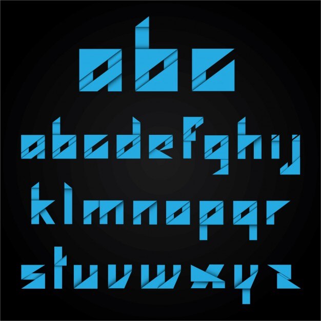 Vector Gratis blue abstract shape alphabet