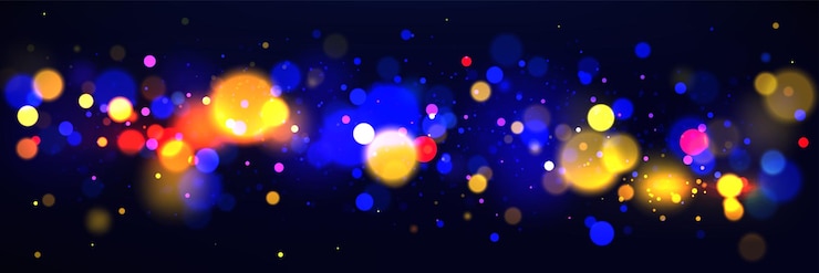 Vector Gratis blue and gold bokeh effect realistic vector