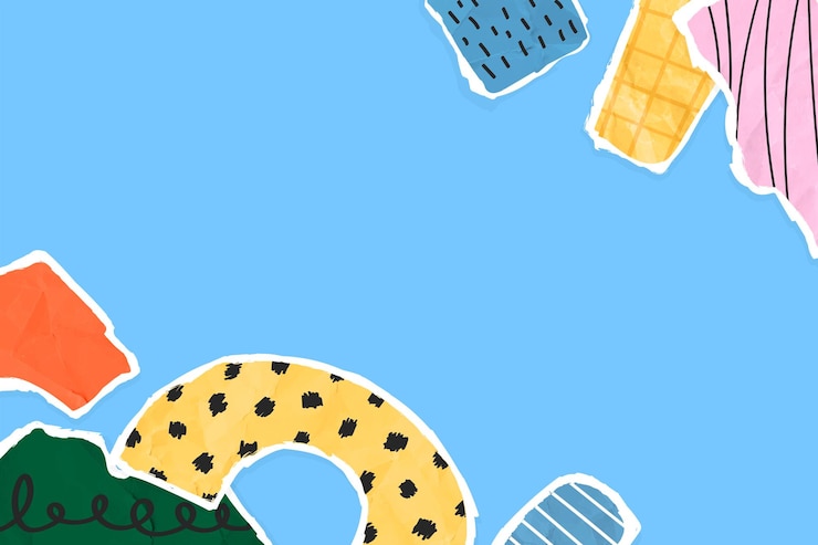 Vector Gratis blue background with ripped paper border