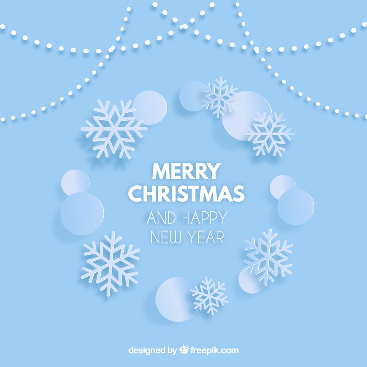 Vector Gratis blue christmas background in paper style