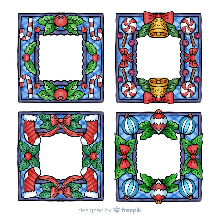 Vector Gratis blue christmas frames