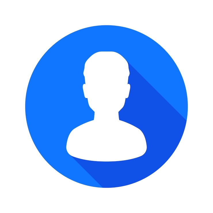 Vector Gratis blue circle with white user