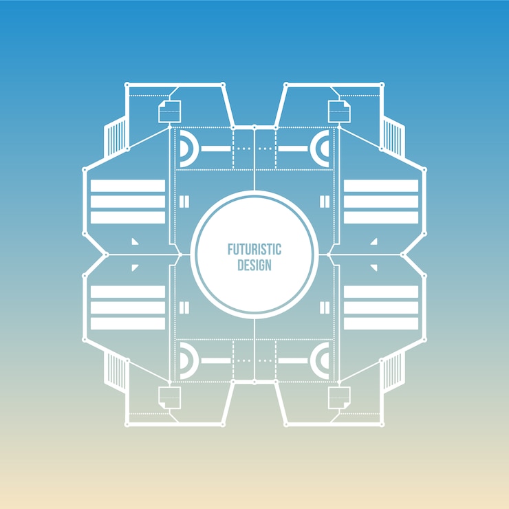 Vector Gratis blue gradient background with futuristic design