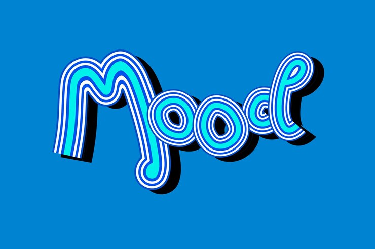 Vector Gratis blue mood retro typography wallpaper