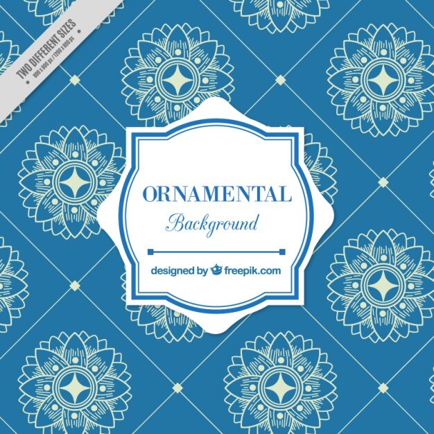 Vector Gratis blue ornamental tile background
