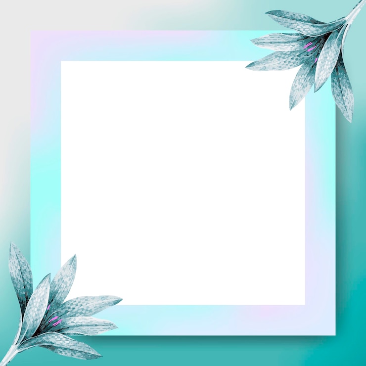 Vector Gratis blue rectangle floral frame