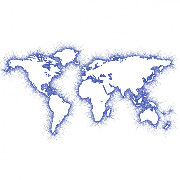 Vector Gratis blue world map design