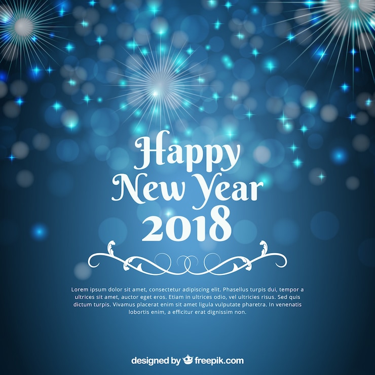 Vector Gratis blurred blue new year background