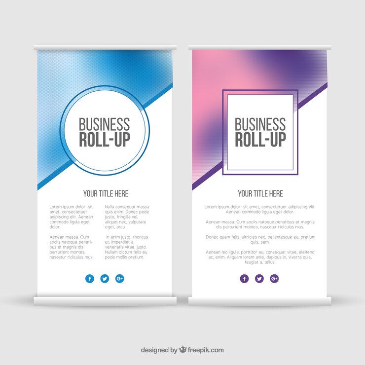 Vector Gratis blurred business roll up template