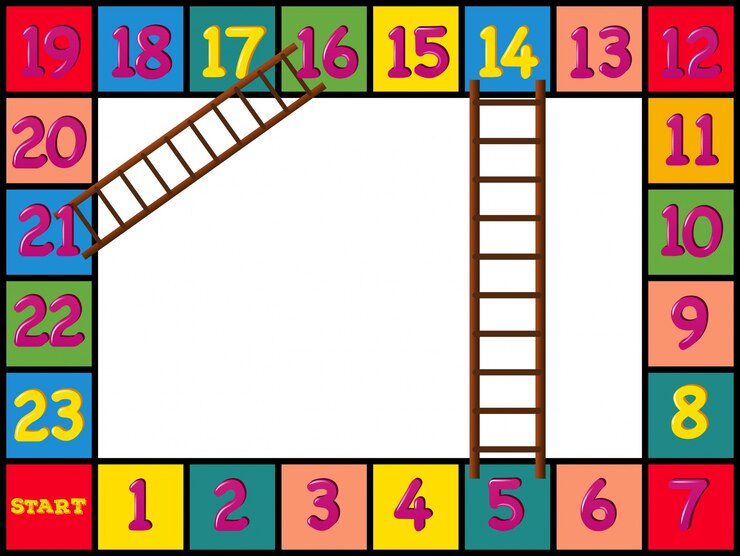 Vector Gratis boardgame design with colorful blocks and ladders