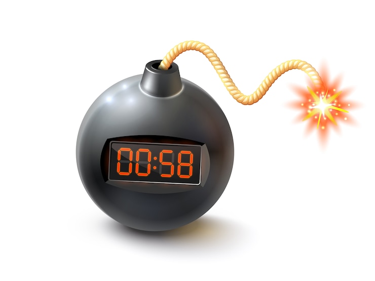 Vector Gratis bomb with timer illustration 