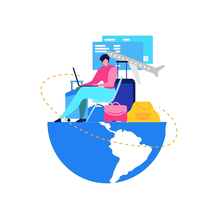 Vector Gratis booking flight tickets online flat vector concept