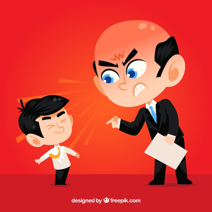 Vector Gratis boss arguing with an employee