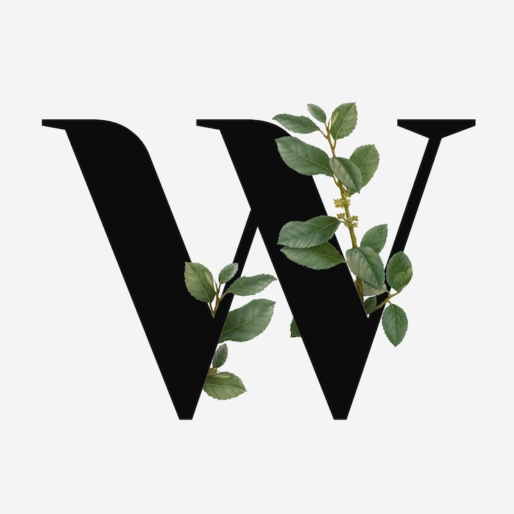 Vector Gratis botanical capital letter w vector