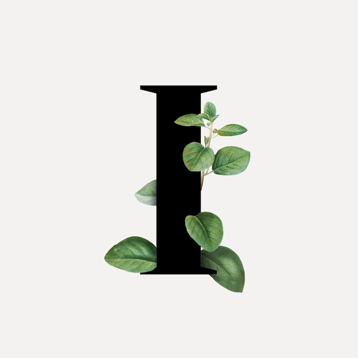 Vector Gratis botanical font letter i