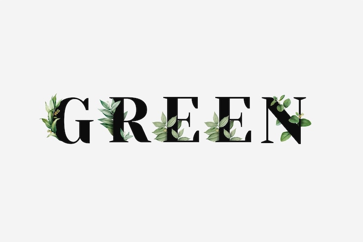 Vector Gratis botanical green vector word black typography