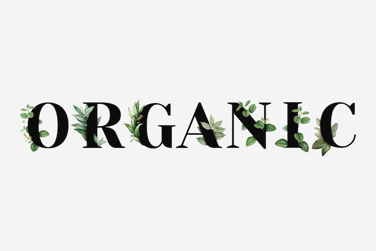 Vector Gratis botanical organic vector word black typography