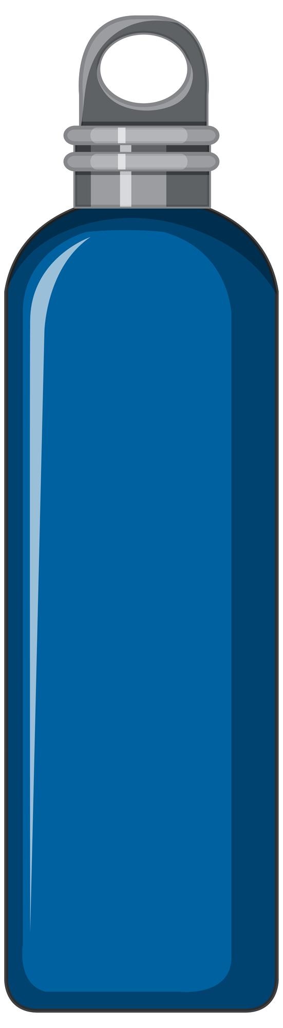 Vector Gratis botol air logam biru terisolasi